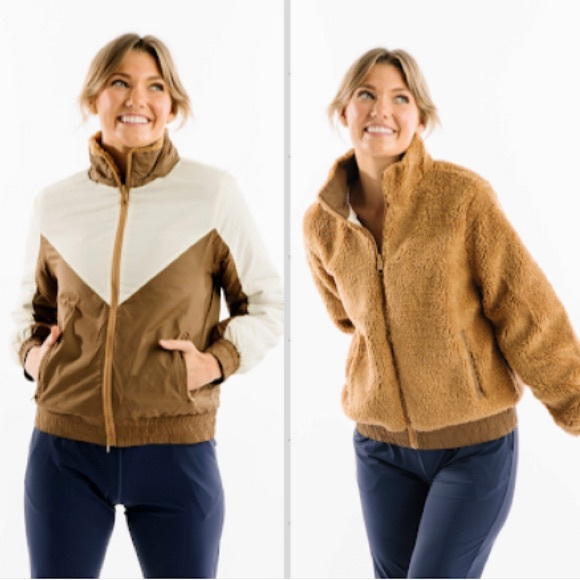 Cute Retro Look/Fleece Reversible Jacket! (Fits like L) - Picture 1 of 7